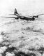 Korea: A USAF B-29 Superfortress bomber unloading its bombs over North Korea, August 1951